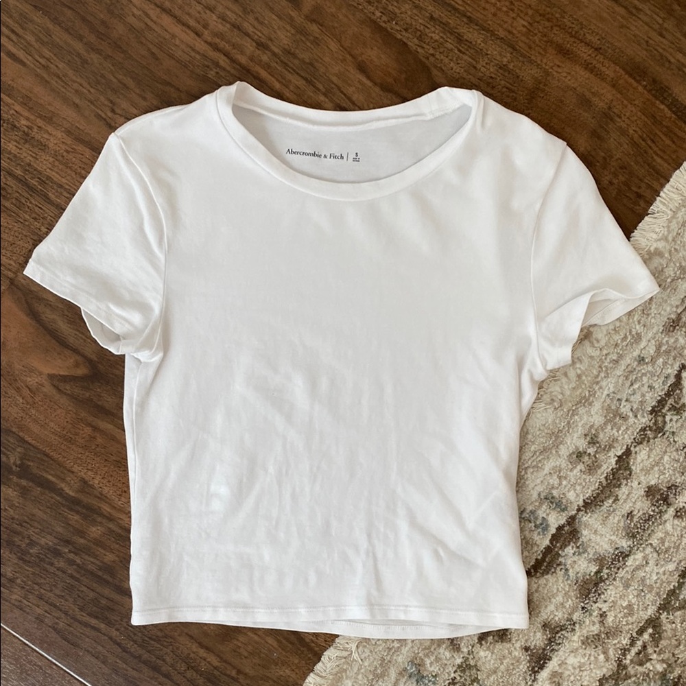 Butter soft Abercrombie And Fitch White Baby Tee